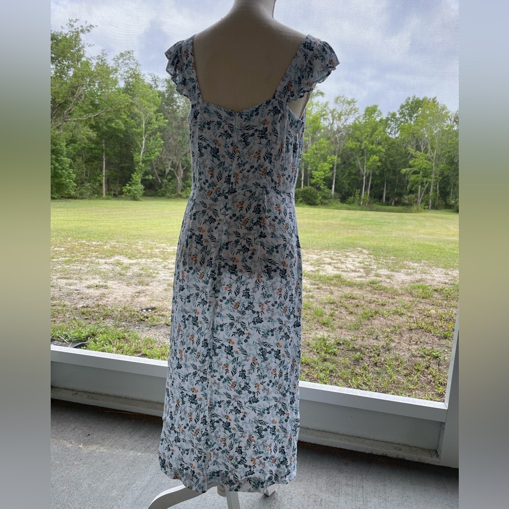 LOFT Floral Print Women's Midi Dress - Picture 7 of 8